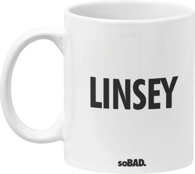 Mok wit - gepersonaliseerd - [naam] - soBAD. | Mug | Tekst | Collega | Kantoorhumor | Theemok | Koffiemok | Koffiebeker | Vaatwasbestendig
