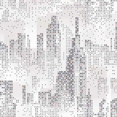 Dutch Wallcoverings - Loft- skyscrapers grafisch wit/zilv/roze - M463-03