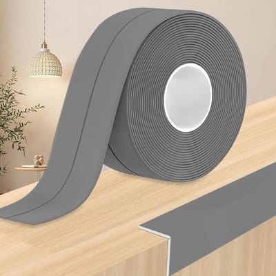 Zelfklevende Plinten in Grijs, 18 m, Zachte Plinten van PVC, Ideaal voor Keuken en Badkamer, Eenvoudige Installatie en Duurzaam Gebruik