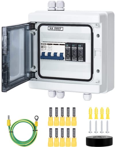 2-polige DC Scheidingsschakelaar met Overspanningsbeveiliging (20-40KA) voor Zonnepanelen (500VDC/1000VDC)