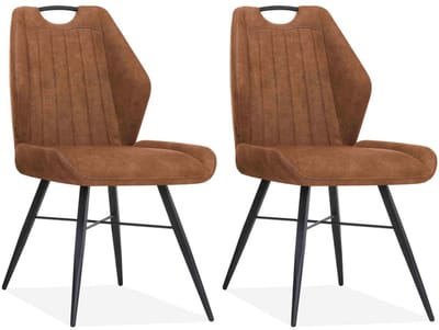 Eetkamerstoel Torro luxor kleur: Cognac (set van 2 stoelen)