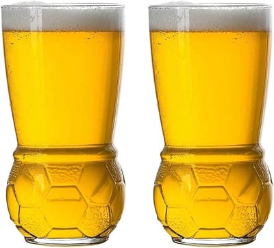 VHV - Bierpul - voetbalglas 450 ml - helder glas voor bier, frisdrank en cocktails - voor wedstrijdavond en voetbalfeest - Wereldkampioenschapsthema