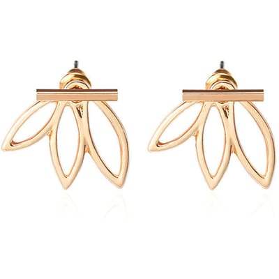 Trendy Kleine Kristallen Stud Oorbellen Voor Vrouwen Koreaanse Margriet Bladeren Meisjes Zoete Oorbellen Mode Sieraden Accessoires beige