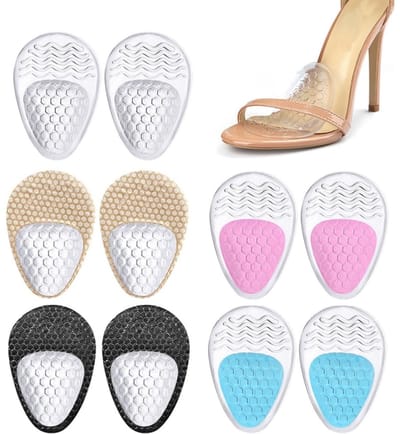 Daity 5 paar - voorvoet inlegzooltjes - Inlegzolen - Zelfklevende zachte gelpads - Dempende gel inlegzolen voor hoge hakken - Anti Slip - Zacht - Schok Dempend (meerkleurig)