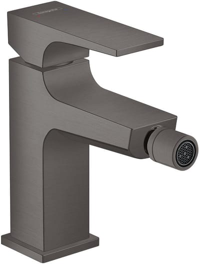 Hansgrohe Metropol 1-gats bidetkraan 100 met push open waste met voorsprong uitloop 12.9cm brushed black chroom