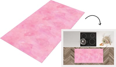 Keukenloper - Loper keuken - Waterverf - Patronen - Roze - Verf - 120x60 cm - Keukenloper vinyl