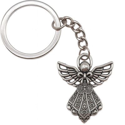 Sleutelhanger Beschermengel I Geluk Sleutelhanger I Sleutelhouder I Zilver