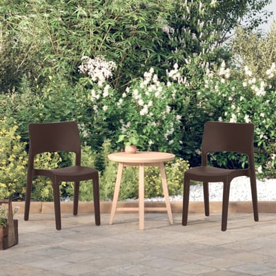 vidaXL - Tuinstoelen - 2 - st - polypropeen - mokkakleurig