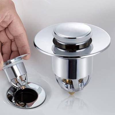 Universele Stopper voor Wastafel en Badkamer, Pop-Up Afvoerfilter met Haarfilter voor Wastafels en Bidets