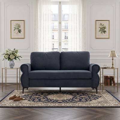 Wishdor - 2-Zits Bank - Pocketveren En Afneembare Bekleding - Modern Ontwerp - Voor Appartementen - Stof, Metaal En Hout - Donkergrijs - 173,5 Cm