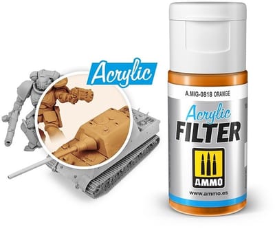 AMMO by Mig Jimenez Modelbouwdecoratie - MIG 0818 Acrylic Filter Orange - 15ml Effecten potje