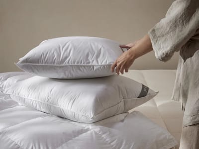 Yumeko hoofdkussen gerecycled dons 65x65 medium - Biologisch & ecologisch
