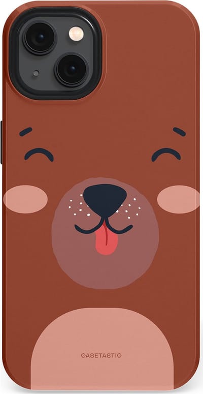 Casetastic hoesje geschikt voor Apple iPhone 13 - MagSafe - Dubbellaagse bescherming - Knuffelkopjes beer - Fashion Case - Terracotta Taupe