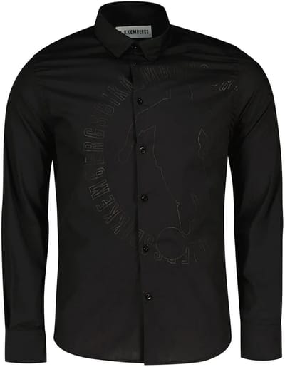 Bikkembergs Bms0939 Overhemd Met Lange Mouwen Zwart 40 Man