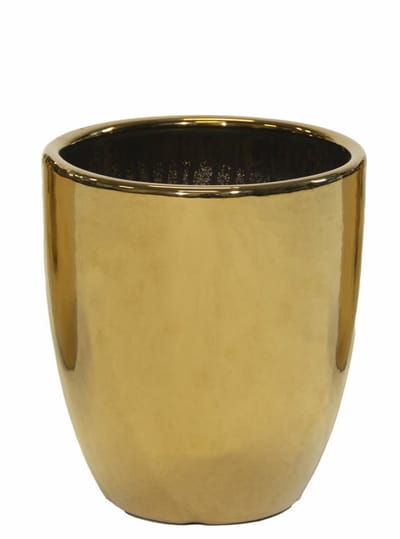 Mega Collections Bloempot Emperor Bullet - rond - goud - D19 x H25 cm - glans