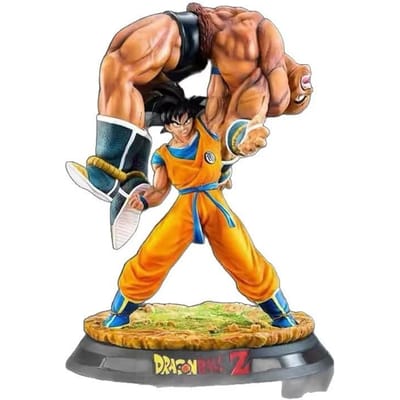 19cm Dragon Ball Goku Draagt Nappa Standbeeld Tijdloze Scène Gk Figuur Anime Verzamelaar Model Speelgoed Bureau Decor Decoratie Jongens Cadeau beige