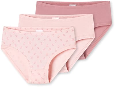 Slips, set van 3, bloemetjes, roze - Fine Rib 92