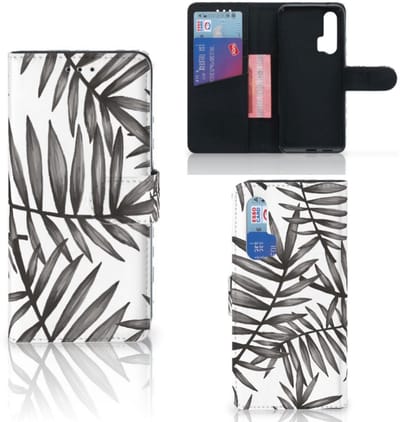 Honor 20 Pro Hoesje Leaves Grey