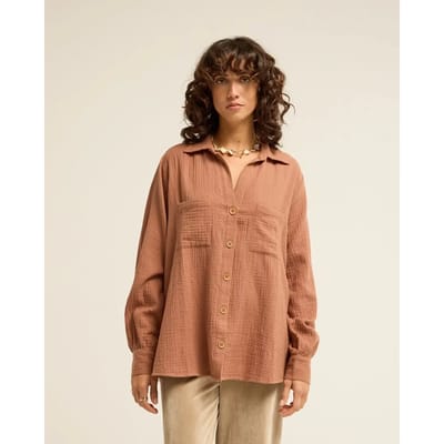 Billabong Swell Overhemd Met Lange Mouwen Bruin M Vrouw