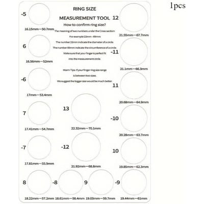 1 carte de mesure de bague - Tableau de conversion des tailles européennes et américaines avec guide de circonférence de mesure, Outil de fabrication de bijoux en carton durable American Code Card Board blanc