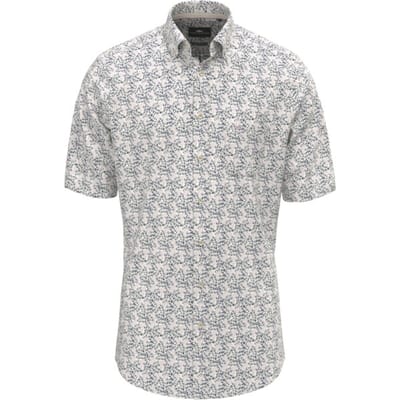Fynch-Hatton Overhemd Short Sleeve Summer Flower Pattern Magnolia / male