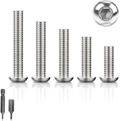 Flat head schroeven M5 x 25 - 40 stuks, volledig draad, hexagon, geschikt voor diverse toepassingen