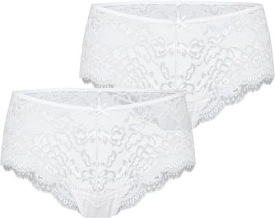 Bellivalini Dames Slip Onderbroek – Wit (2Pack) – S – MS-GAB-144-Shorts-2P