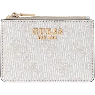 GUESS kaarthouder Laurel II SLG Card Case Coal Logo donkergrijs