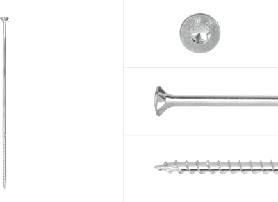 Wovar Spaanplaatschroeven Verzinkt 6 x 240 mm Torx 30 Deeldraad | Doos 100 Stuks