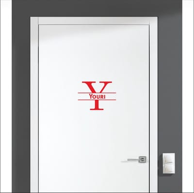 Deursticker Met Naam -  Youri - Rood