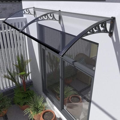 Patio Luifel - Buitenluifel Deur - Bescherming tegen regen - Duurzaam polycarbonaat - 60x60cm - Helder