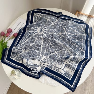 Zijden sjaal-stijl zijden sjaal voor dames - Kleurblokkenprint - Fris en delicaat - Decoratieve shawl over shirts-SJ0234 Benut je gevoel voor mode optimaal!