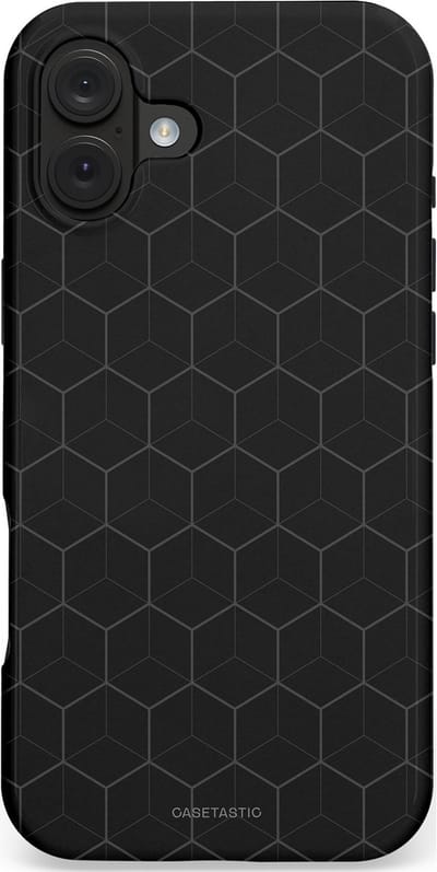 Casetastic hoesje geschikt voor Apple iPhone 16 Plus - MagSafe - Dubbellaagse bescherming - Hexago - Fashion Case - Zwart