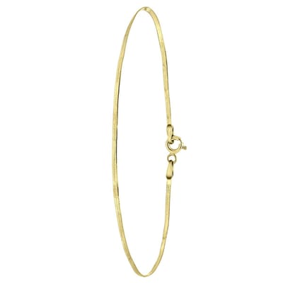 Lucardi Dames Gerecycled zilveren goldplated armband slangschakel - Armband - 925 Zilver - Goudkleurig - 18.5 cm