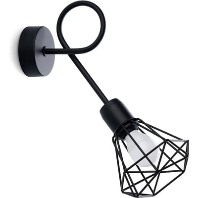 Sollux Lighting Wandlamp Artemis - E14 - zwart - staal - 30x15x28cm