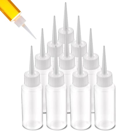 Set van 10 Transparante 50ml Flesjes voor Vloeistoffen - Lege Knijpflesjes voor Lijm, Sauzen en Olie
