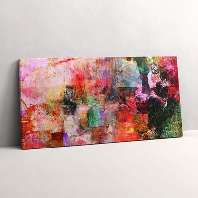 Wallfluent Foto Op Canvas Abstracte compositie - 100 x 50 cm - Veelkleurig Canvas Schilderij - Abstract Foto Canvas - Imitatie van een olieverfschilderij Schilderij Op Doek - Abstract Schilderij Op Canvas