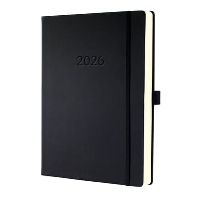 Sigel agenda 2026 Conceptum - afsprakenplanner - formaat A4+ - zwart - hardcover - SI-C2604