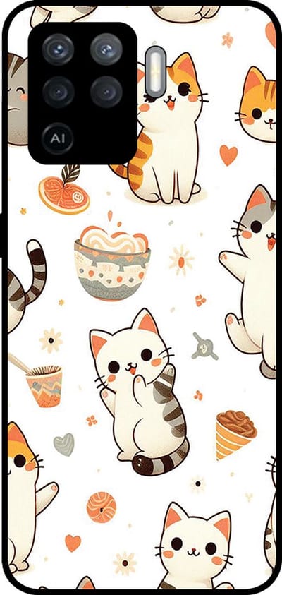 Smartphonica Telefoonhoesje Geschikt voor Oppo A94 4G / Reno5 Lite met katten opdruk - TPU backcover case cat design geschikt voor Oppo A94 4G;Oppo Reno5 Lite