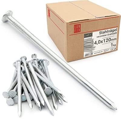Verzinkte spijkers 4x120 mm - 1 kg | Houten spijkers voor timmerwerk, DIY en ambachten