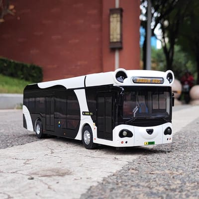 Groot Formaat Legering Elektrisch Toeristisch Stadsverkeer Panda Bus Model Metaal Mooi Zakelijk Bus Model Geluid Licht Meisjes Speelgoed Kinderen Cadeaus brown