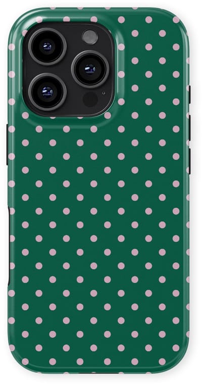 Polka Dots Hoesje geschikt voor iPhone 16 Pro | Geschikt Voor Mag | Stippen Design Backcover geschikt voor iPhone 16 Pro Forest Blush