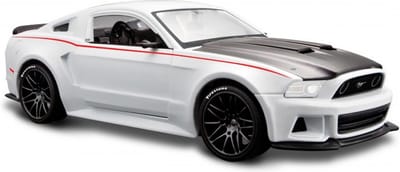 Modelauto Ford Mustang GT 2014 wit 20 x 8 x 5 cm - Schaal 1:24 - Speelgoedauto - Miniatuurauto