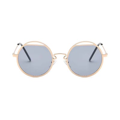 Freaky Glasses - Zonnebril rond - Festivalbril - Bril - Feest - Glasses - Heren - Dames - Unisex - Kunststof - goud - zwart