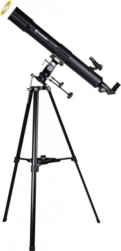 Bresser Taurus 90/900 Telescoop - Voor beginners en gevorderden met zonnefilter en smartphone-adapter – 90 mm – Bresser – inclusief statief en accessoires