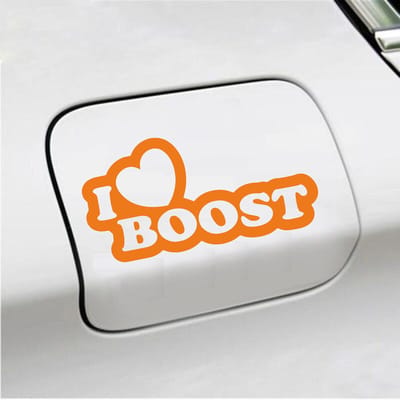 Bumpersticker - I Love Boost - 10 X 20 - Oranje