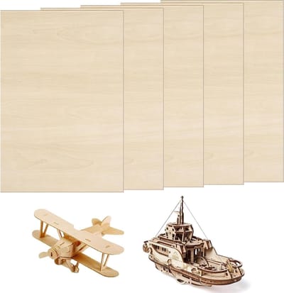 3mm A4 Berken Plywood Panelen - 5 Stuks voor Houtbewerking, Modelbouw en DIY Projecten - Perfect voor Laser Snijden en Pyrografie