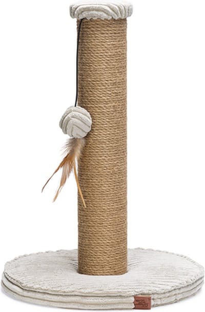 Designed by Lotte Krabpaal Ribbed - Incl speeltje - Ribbed stof/jute - Lichtgrijs - 35x35x50 cm