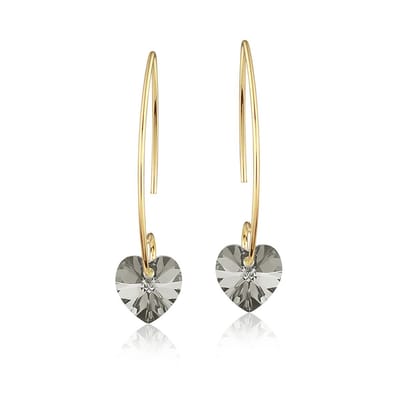 Montebello Oorbellen Liv HG91 - 925 Zilver Verguld - Swarovski Hart - Ø10mm - 35mm