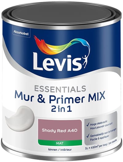Levis - Essentials Mur & Primer Mix - Shady Red A40 - Mengverf - 1 L